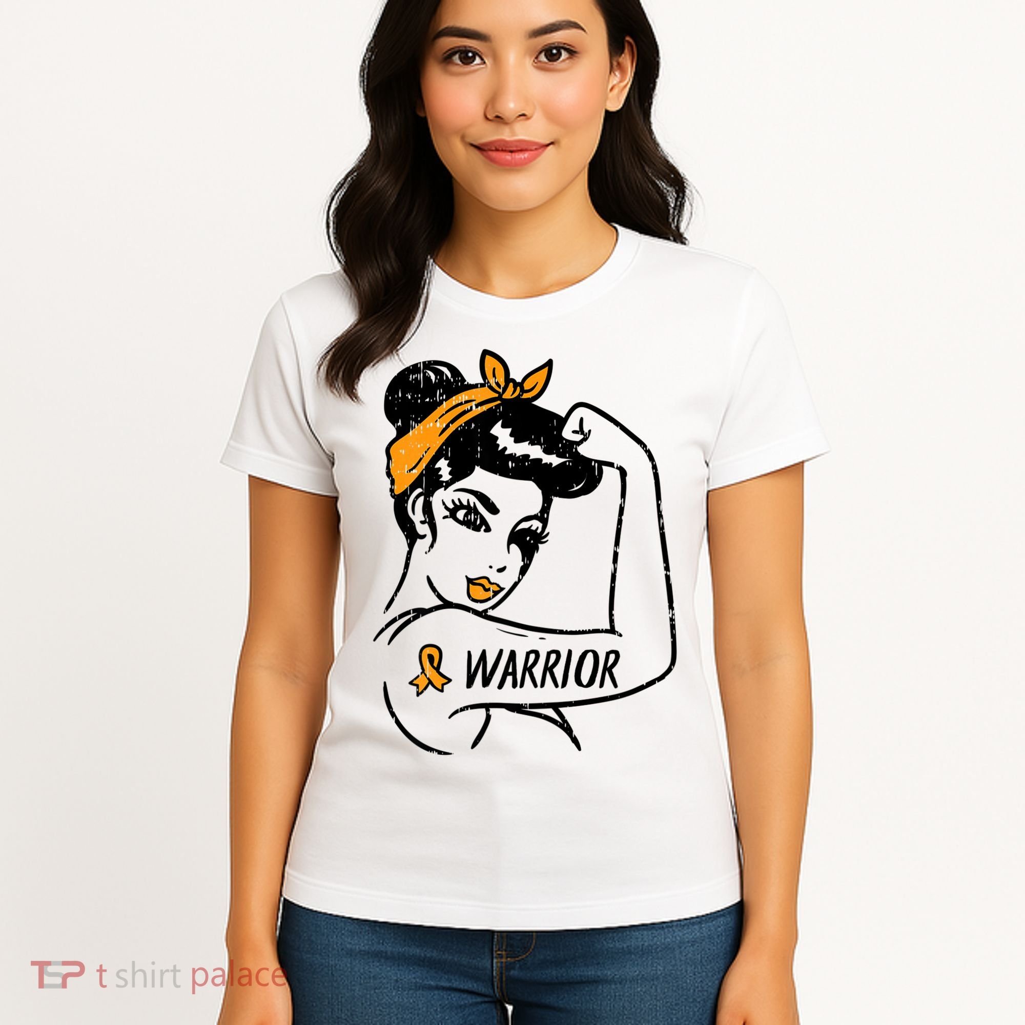 Unbreakable Warrior Orange Ribbon Leukemia Awareness Women's T-Shirt