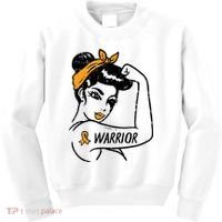 Unbreakable Warrior Orange Ribbon Leukemia Awareness Kids Sweatshirt thumb 0