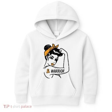 Unbreakable Warrior Orange Ribbon Leukemia Awareness Kids Hoodie