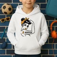 Unbreakable Warrior Orange Ribbon Leukemia Awareness Kids Hoodie thumb 2