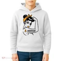 Unbreakable Warrior Orange Ribbon Leukemia Awareness Kids Hoodie thumb 4