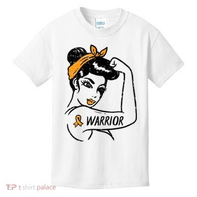 Unbreakable Warrior Orange Ribbon Leukemia Awareness Kids T-Shirt