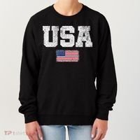 Usa Women Patriotic American Us Flag July 4th Women's Sweatshirt thumb 0