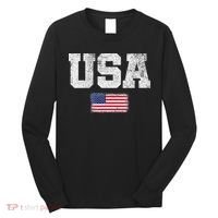 Usa Women Patriotic American Us Flag July 4th Long Sleeve Shirt thumb 0