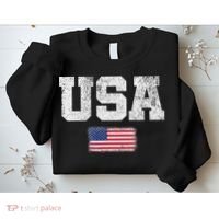 Usa Women Patriotic American Us Flag July 4th Sweatshirt thumb 2