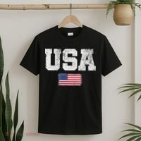 Usa Women Patriotic American Us Flag July 4th T-Shirt thumb 2