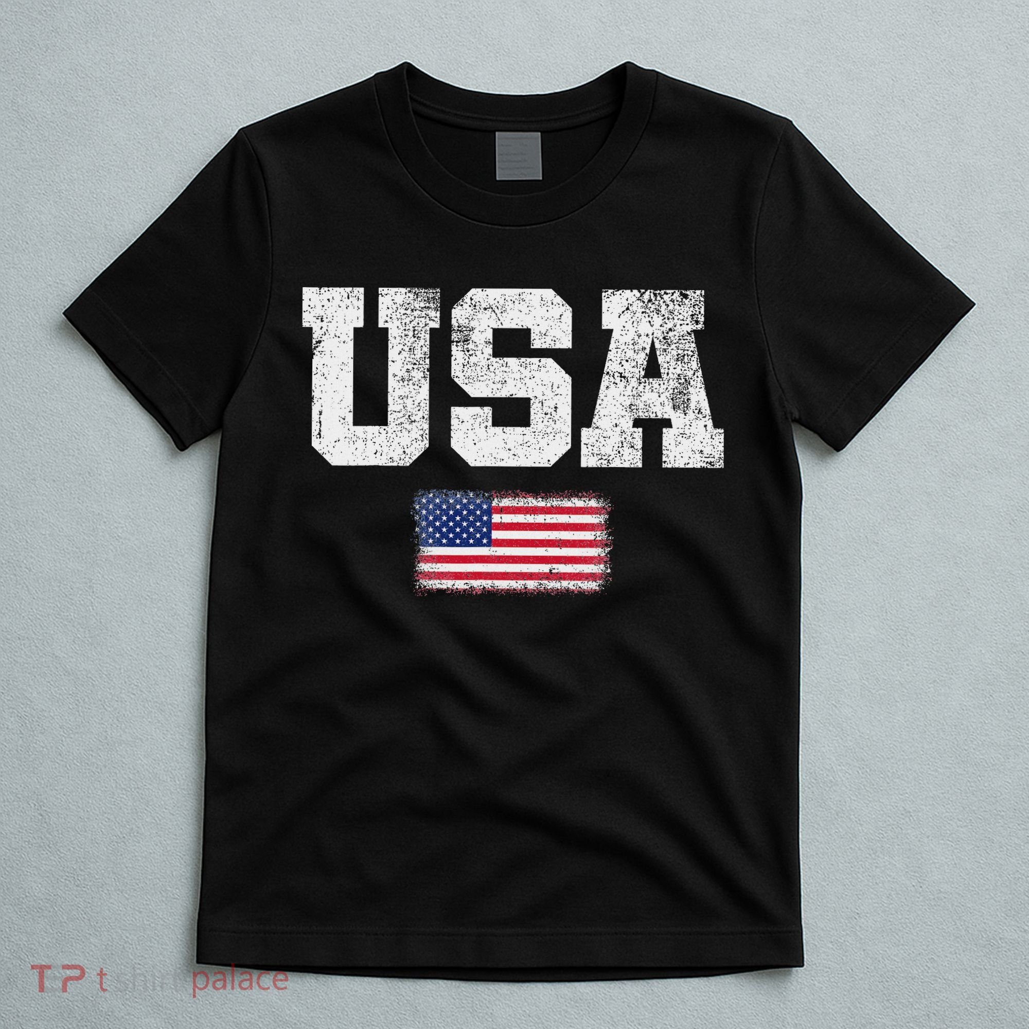 Usa Women Patriotic American Us Flag July 4th T-Shirt
