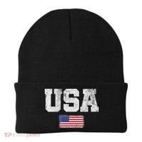Usa Women Patriotic American Us Flag July 4th Beanie thumb 0