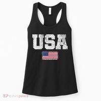 Usa Women Patriotic American Us Flag July 4th Women's Tank Top thumb 0