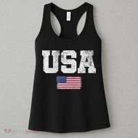 Usa Women Patriotic American Us Flag July 4th Women's Tank Top thumb 3