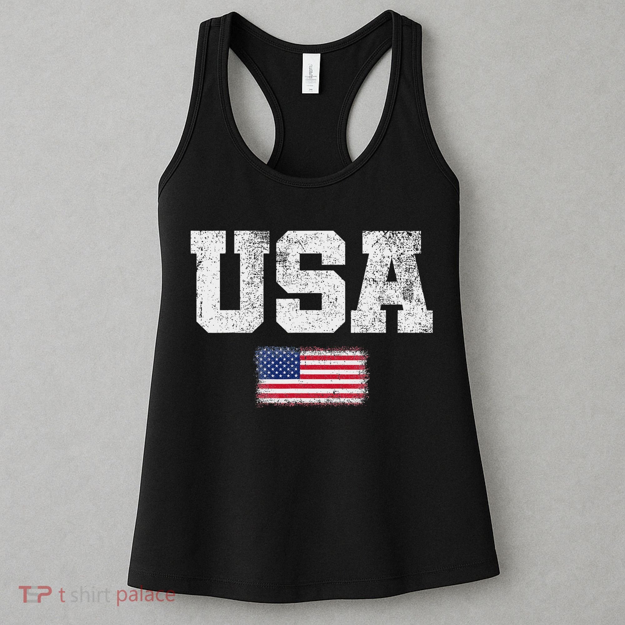 Usa Women Patriotic American Us Flag July 4th Women's Tank Top