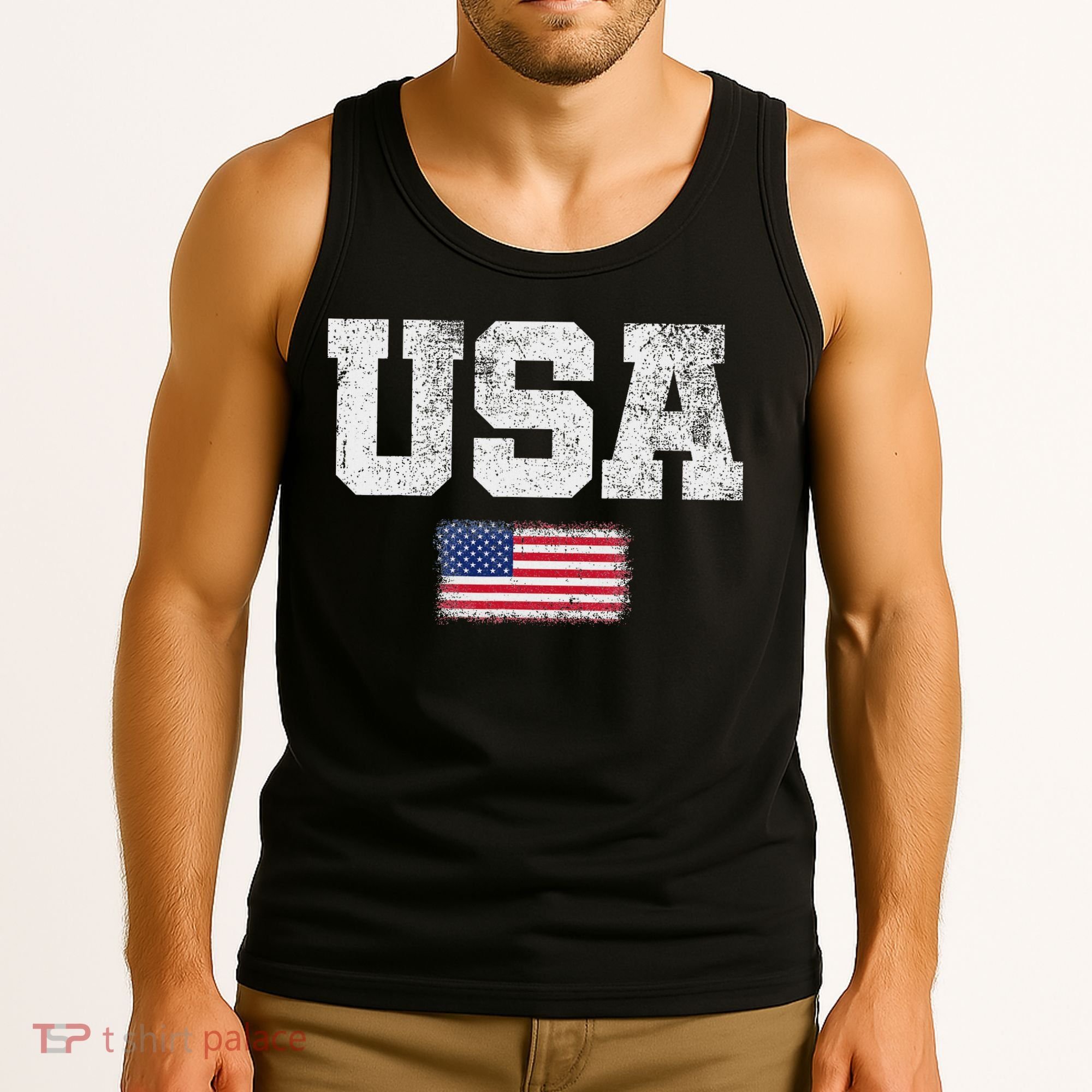 Usa Women Patriotic American Us Flag July 4th Tank Top