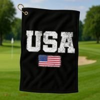 Usa Women Patriotic American Us Flag July 4th Golf Towel thumb 1