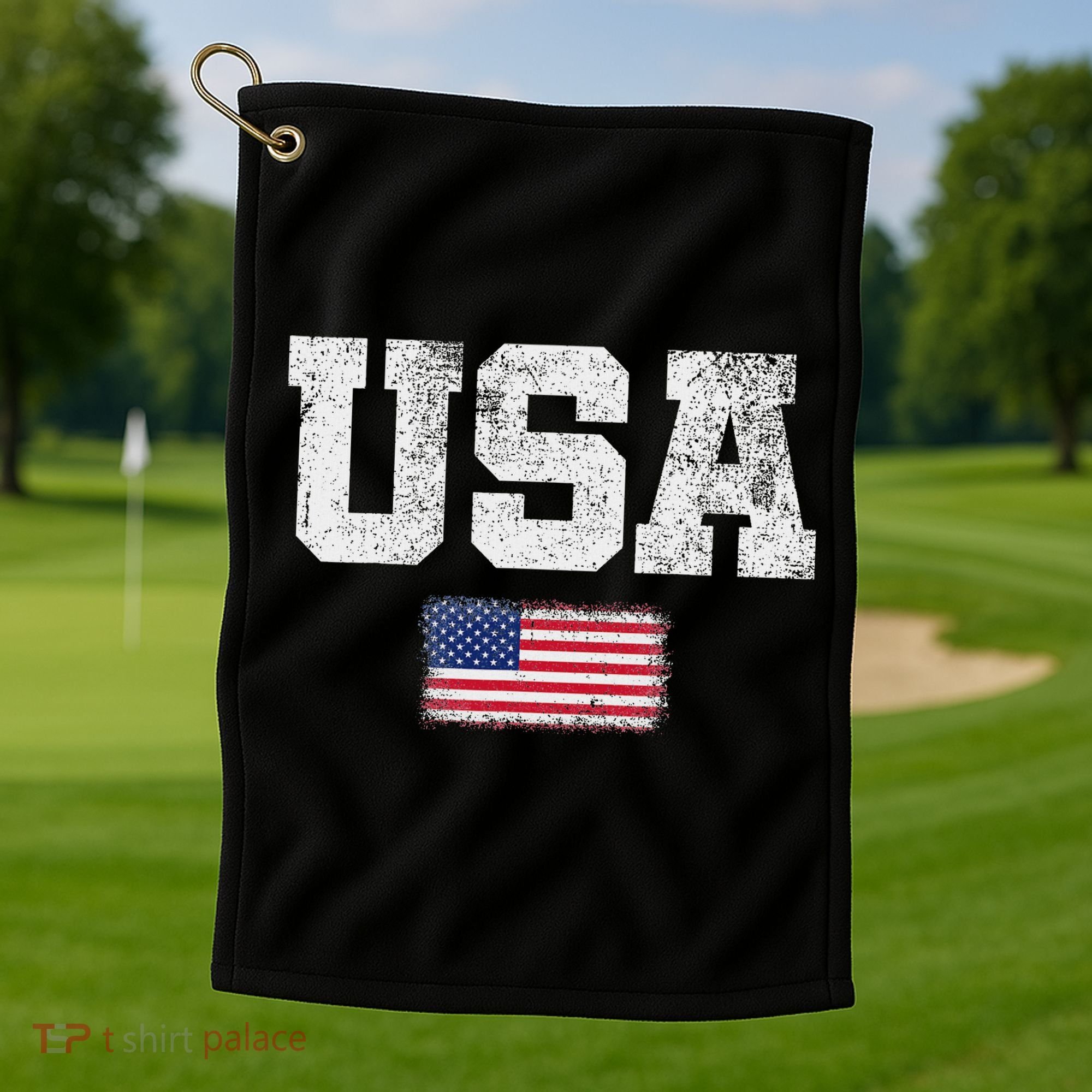 Usa Women Patriotic American Us Flag July 4th Golf Towel