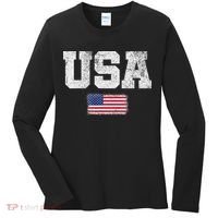 Usa Women Patriotic American Us Flag July 4th Women's Long Sleeve Shirt thumb 0