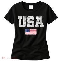Usa Women Patriotic American Us Flag July 4th Women's T-Shirt thumb 0