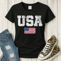 Usa Women Patriotic American Us Flag July 4th Women's T-Shirt thumb 3