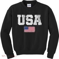 Usa Women Patriotic American Us Flag July 4th Kids Sweatshirt thumb 0