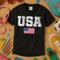 Usa Women Patriotic American Us Flag July 4th Kids T-Shirt thumb 3