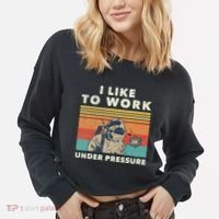 Underwater Welder Quote For A Welding Specialist Cropped Pullover Crew thumb 2
