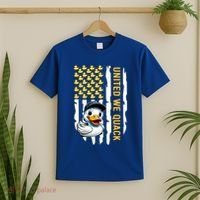 United We Quack Patriotic Rubber Duck 4th Of July Duckie Gift T-Shirt thumb 2