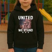 United We Stand Patriotic Gift For Usa Flag Kids Hoodie thumb 3