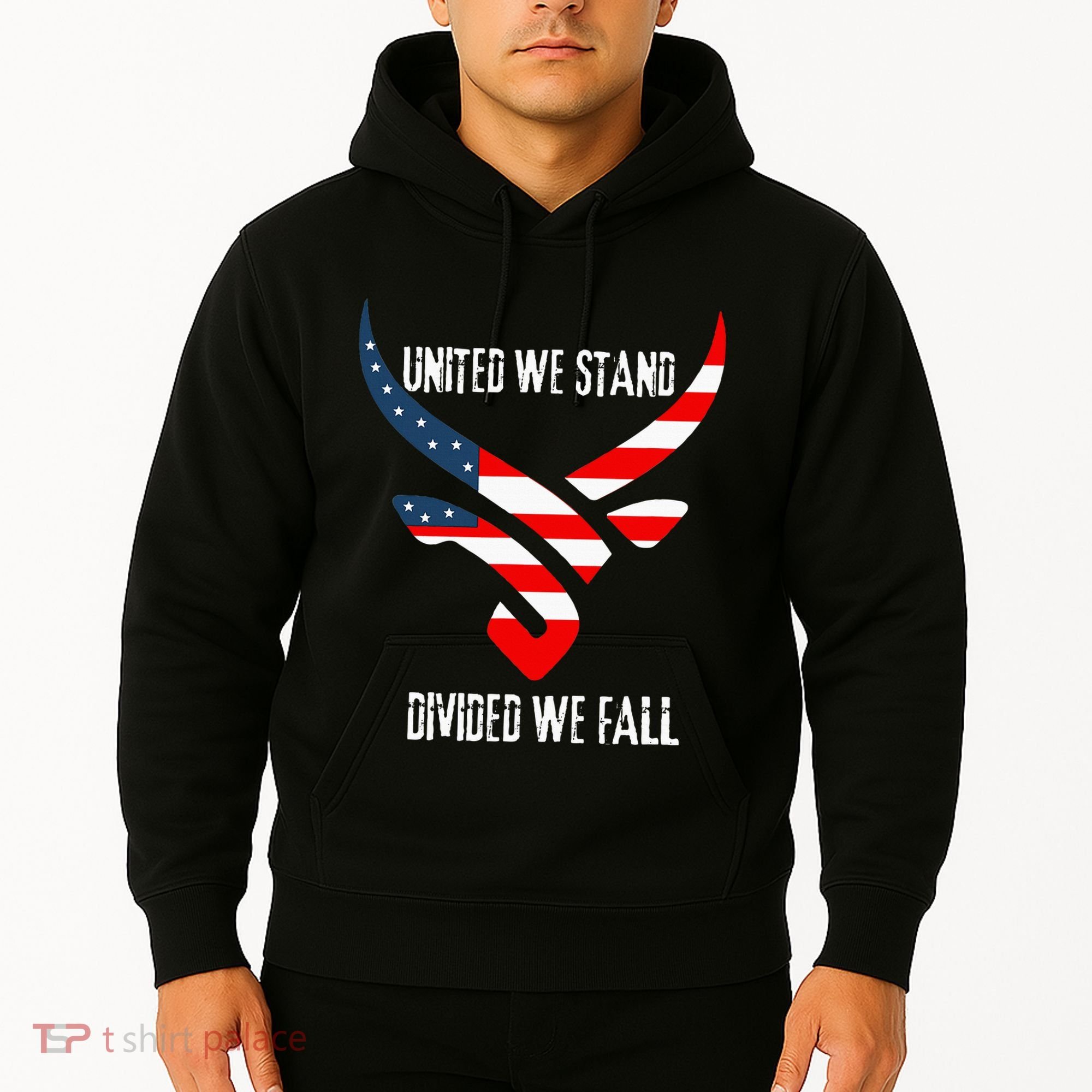 United We Stand Divided We Fall Usa Flag Hoodie
