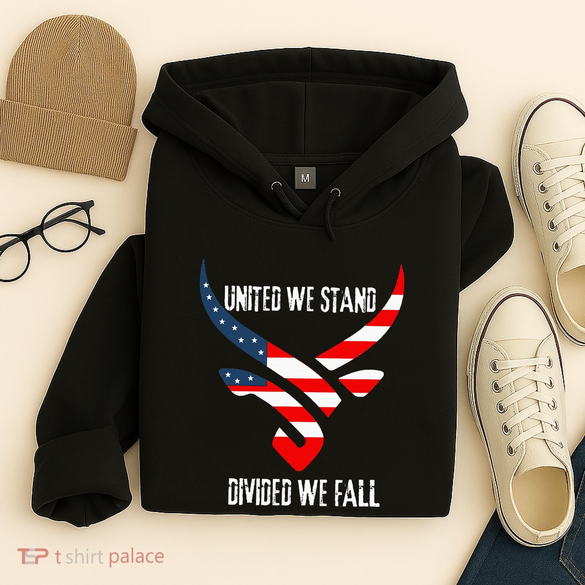 United We Stand Divided We Fall Usa Flag Hoodie