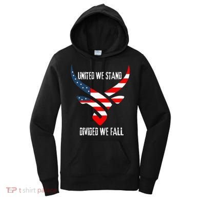 United We Stand Divided We Fall Usa Flag Women's Hoodie