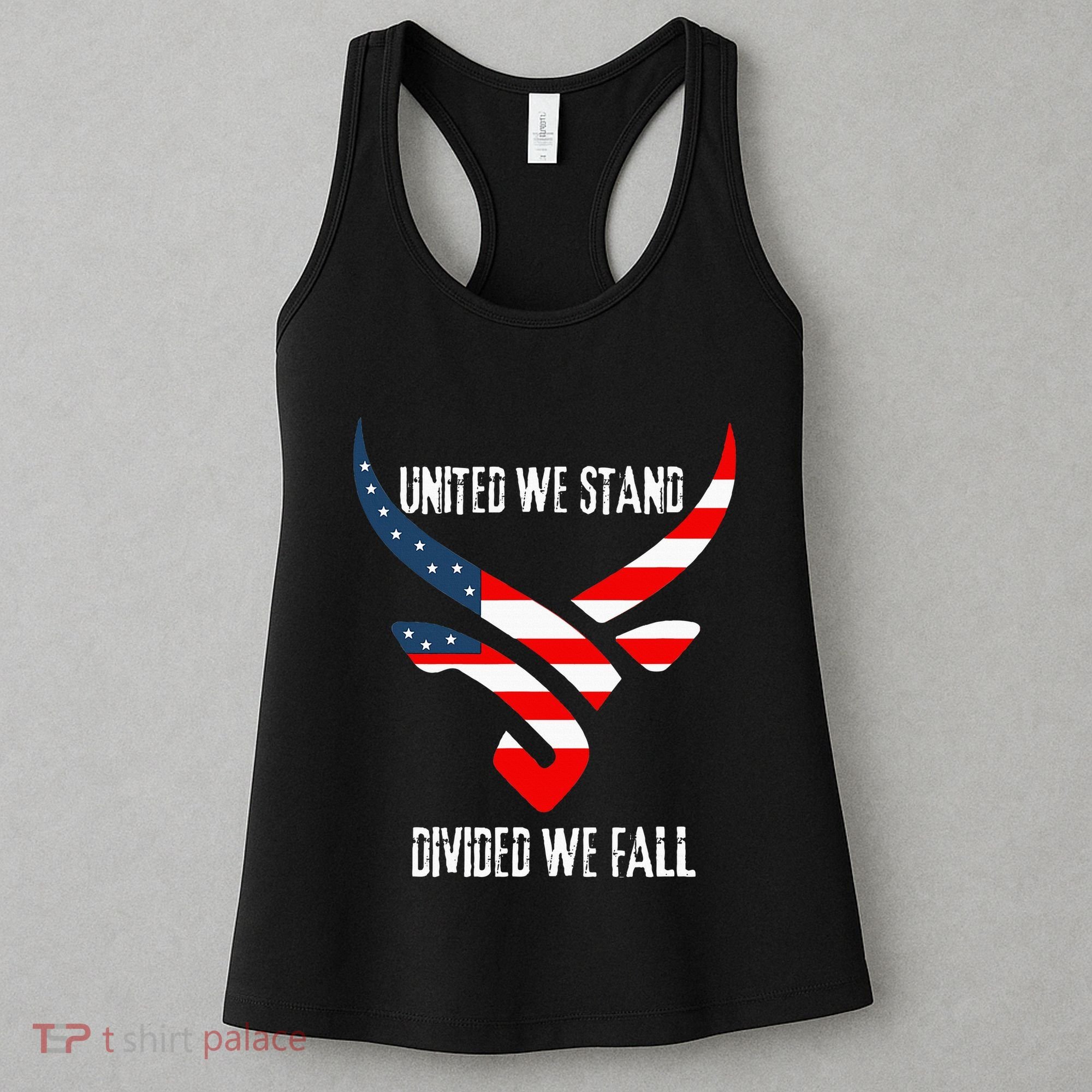 United We Stand Divided We Fall Usa Flag Women's Tank Top