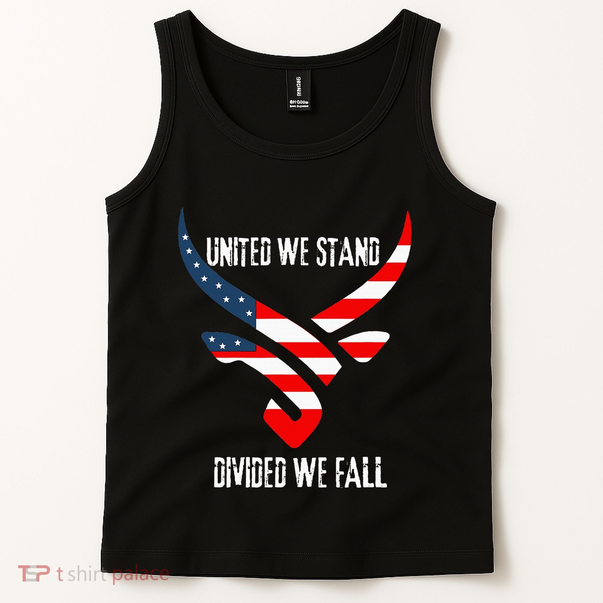 United We Stand Divided We Fall Usa Flag Tank Top
