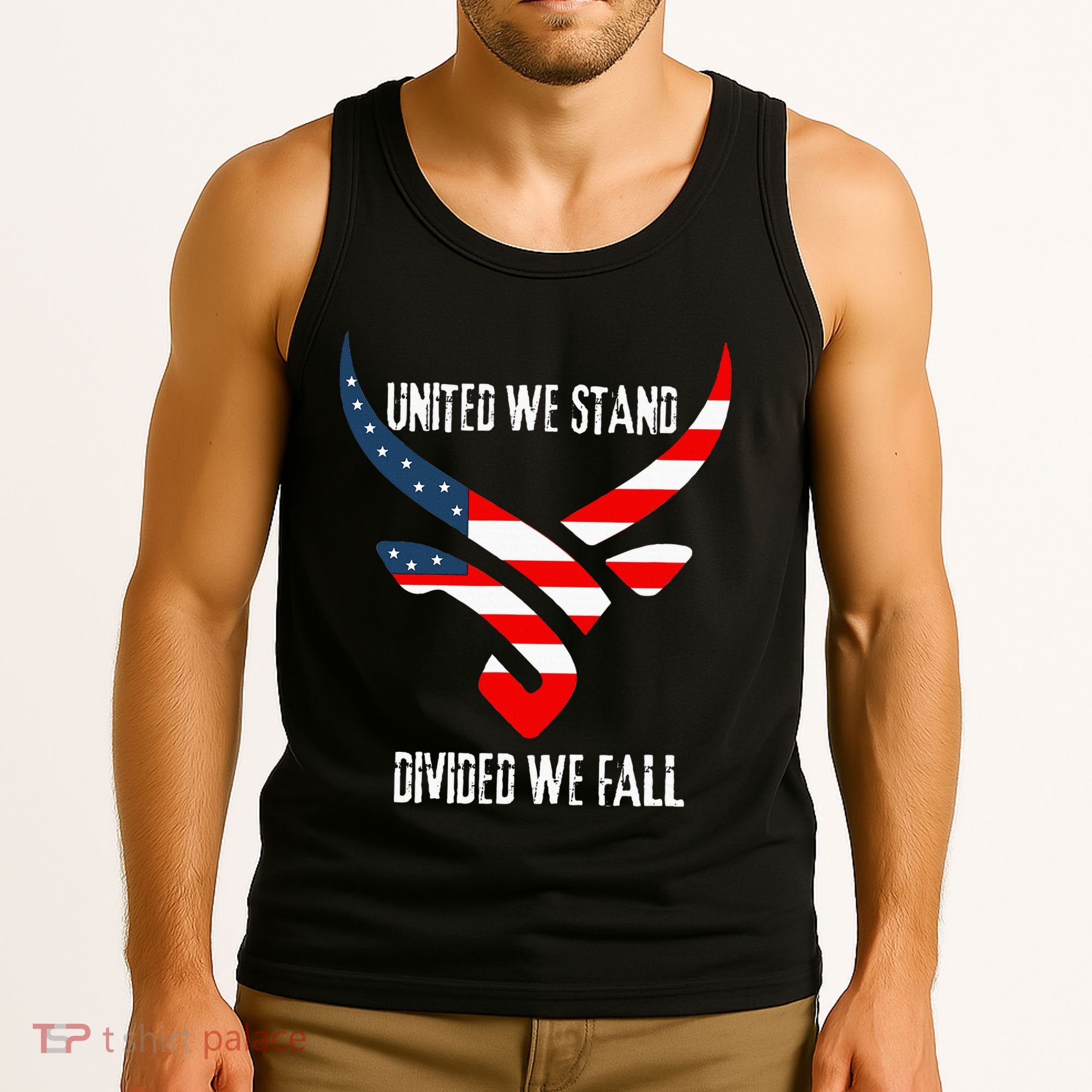 United We Stand Divided We Fall Usa Flag Tank Top