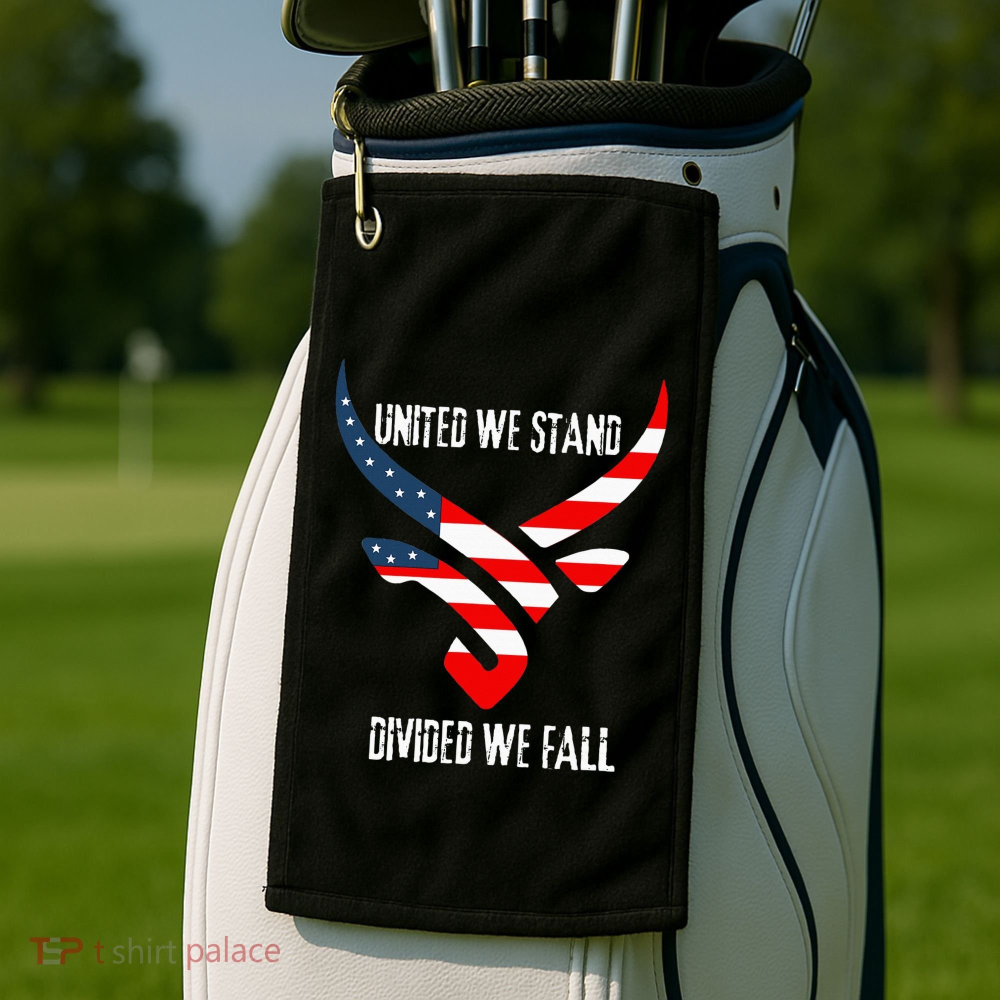 United We Stand Divided We Fall Usa Flag Golf Towel