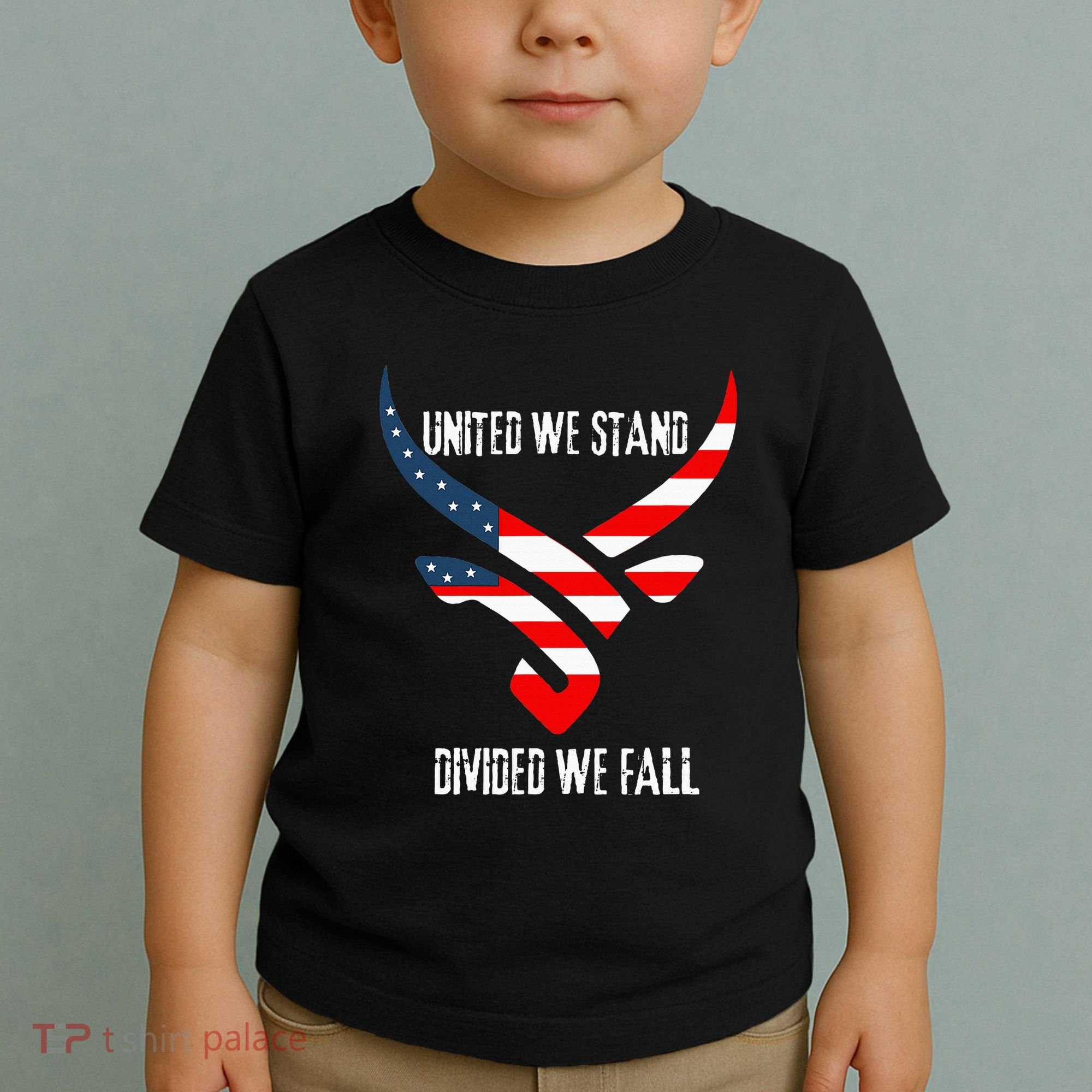 United We Stand Divided We Fall Usa Flag Toddler T-Shirt
