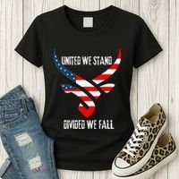 United We Stand Divided We Fall Usa Flag Women's T-Shirt thumb 3