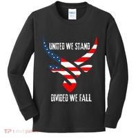 United We Stand Divided We Fall Usa Flag Kids Long Sleeve Shirt thumb 0