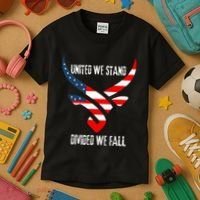 United We Stand Divided We Fall Usa Flag Kids T-Shirt thumb 3