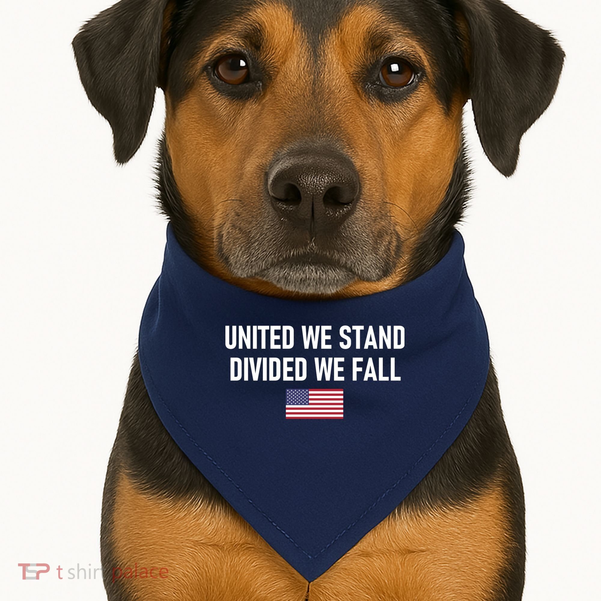 United We Stand Divided We Fall USA-Made Doggie Bandana