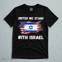 United We Stand With Israel Israeli American USA Flag T-Shirt thumb 5