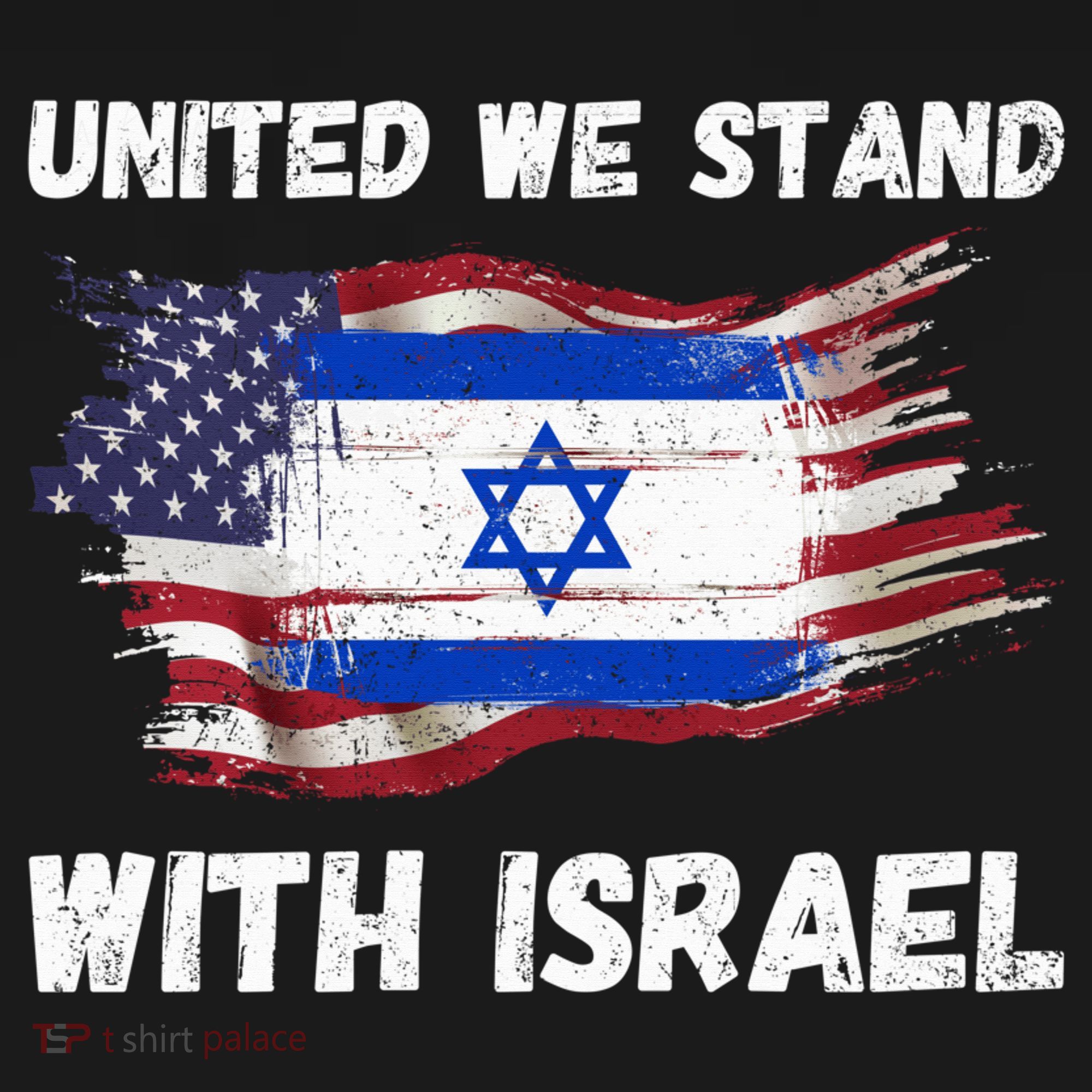 United We Stand With Israel Israeli American USA Flag Women's Tank Top