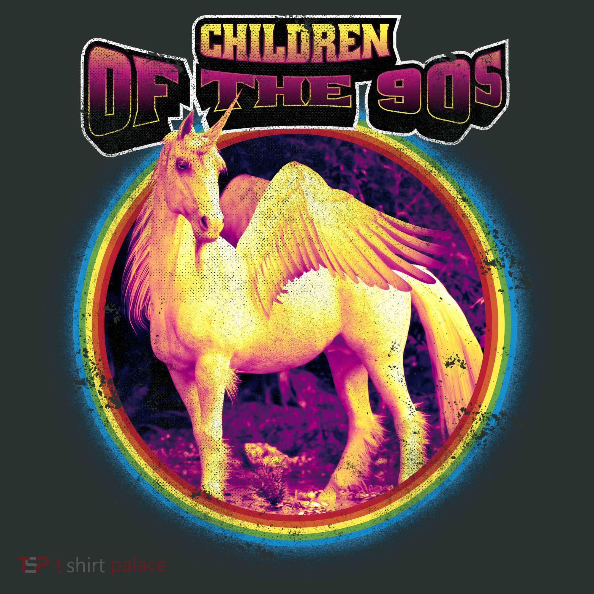 Unicorn With Wings Retro Children Of The 90's T-Shirt