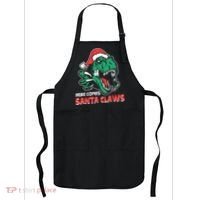 Ugly Xmas Dinosaur Here Comes Santa Claws Claus Gift Apron thumb 0