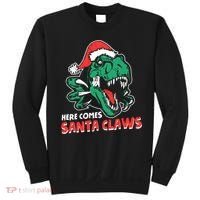 Ugly Xmas Dinosaur Here Comes Santa Claws Claus Gift Sweatshirt thumb 0