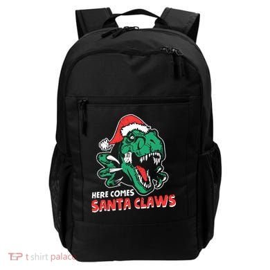 Ugly Xmas Dinosaur Here Comes Santa Claws Claus Gift Backpack