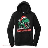 Ugly Xmas Dinosaur Here Comes Santa Claws Claus Gift Women's Hoodie thumb 0
