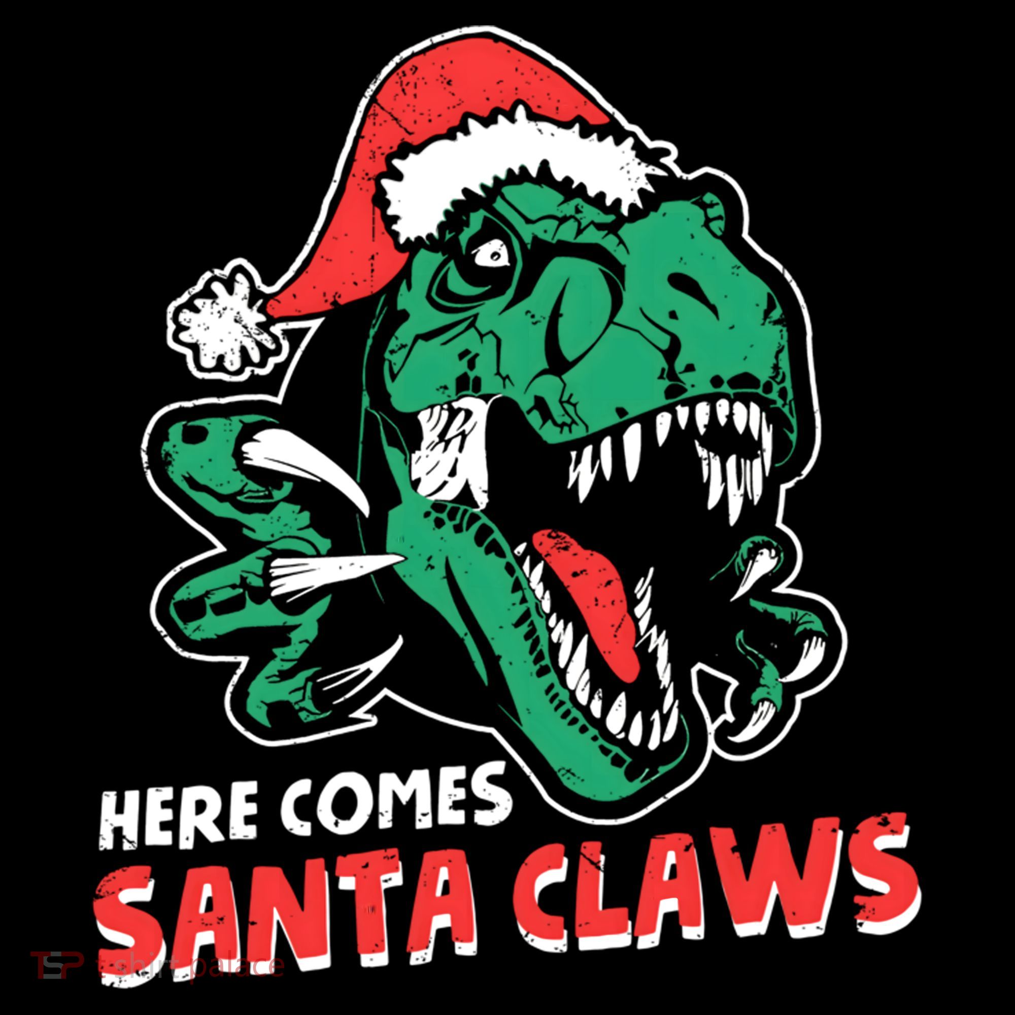 Ugly Xmas Dinosaur Here Comes Santa Claws Claus Gift Women's Hoodie