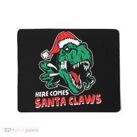 Ugly Xmas Dinosaur Here Comes Santa Claws Claus Gift Mousepad thumb 0
