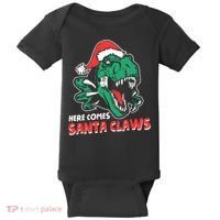 Ugly Xmas Dinosaur Here Comes Santa Claws Claus Gift Baby Bodysuit thumb 0
