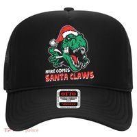 Ugly Xmas Dinosaur Here Comes Santa Claws Claus Gift Hat thumb 0