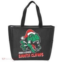 Ugly Xmas Dinosaur Here Comes Santa Claws Claus Gift Tote Bag thumb 0